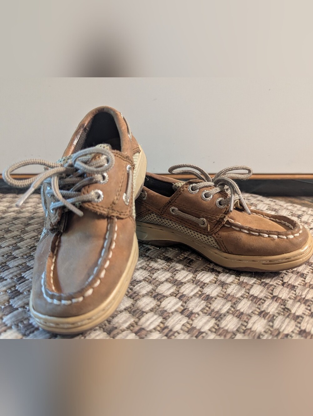 Sperry Topsiders Toddler Boy Billfish Leather Boat Shoes Size 9W Nautical Preppy